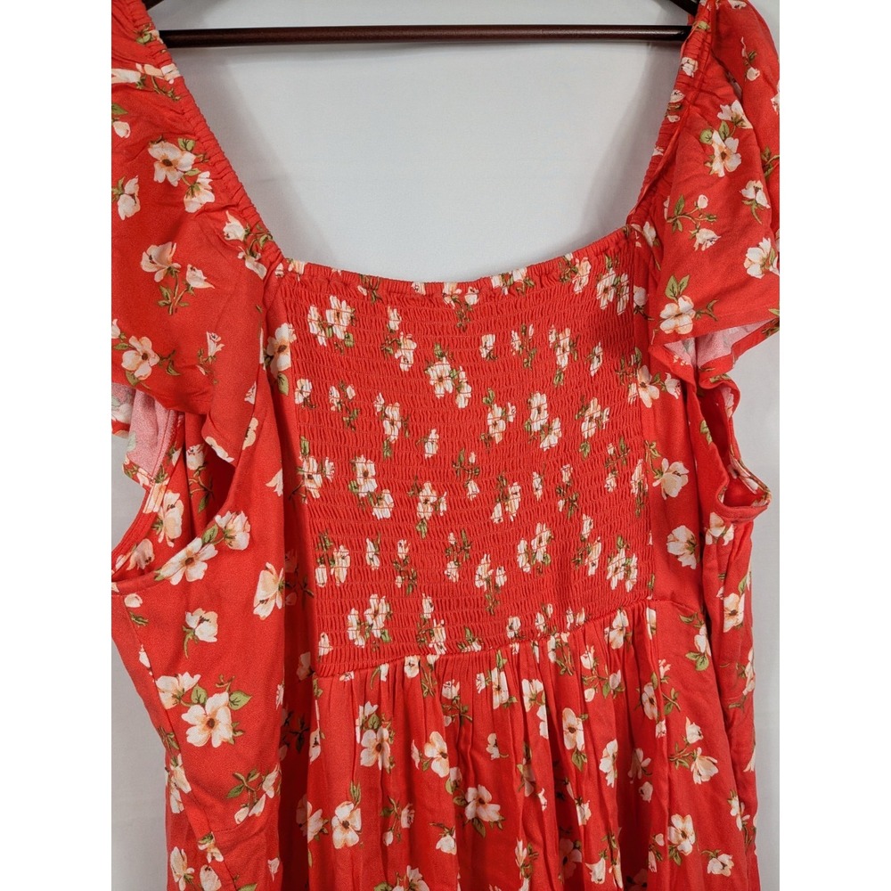Old Navy Floral Maxi Dress Babydoll 3X Smocked Boho Cottage Prairie Country 2873 - Picture 4 of 8